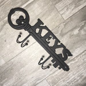 Dark brown, steel, key holder wall mount